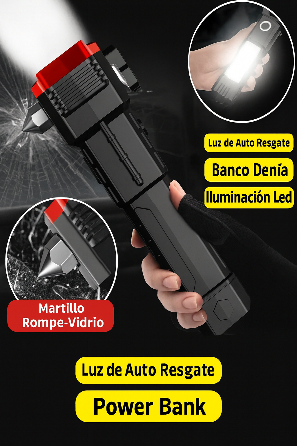 Linterna táctica indestructible 4 en 1 | Ultra potente | ÚLTIMO DÍA DE OFERTA Y ENVÍO GRATIS